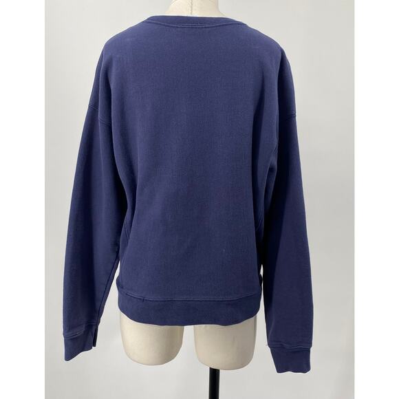 Vintage Y2k Champion Reverse Weave Crewneck Sweatshirt Pullover Spellout Navy L - Picture 6 of 9